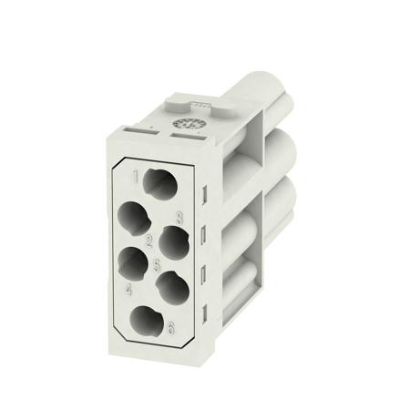 1505650000 Weidmüller Heavy Duty Power Connector Insert, 16A, Male, ModuPlug Series, 6 Contacts