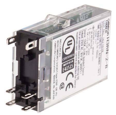 H3RN-2-B-12VDC Omron H3RN Series Panel Mount Timer Relay, 12V dc, 2-Contact, 0.1 s → 10min, DPST