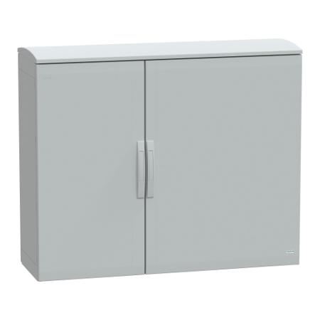NSYPLAT10124G Schneider Electric Thalassa Series Fibreglass Reinforced Polyester Double-Door-Door Floor Standing Enclosure, Opaque