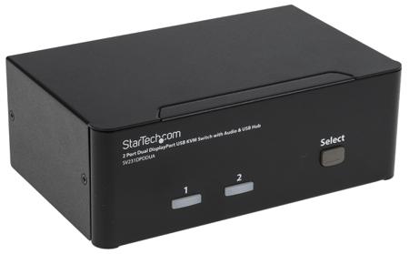 SV231DPDDUA StarTech.com 2 Port Dual Monitor USB DisplayPort KVM Switch, 3.5 mm Stereo 2560 x 1600 Maximum Resolution
