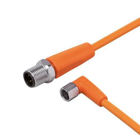 EVT254 ifm electronic Straight Male 1 way M12 to Right Angle Female 1 way M8 Sensor Actuator Cable, 600mm
