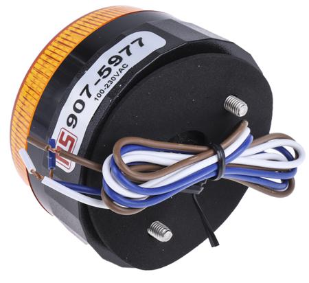 907-5977 LED, Flashing Beacon LLP Series, Amber, Screw Mount, 110 → 230 V ac