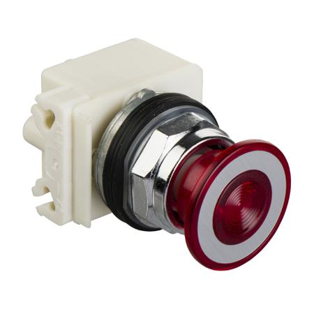9001KR9P35LRR Schneider Electric Harmony Series Red Illuminated Push Pull Push Button, 30mm Cutout, IP66