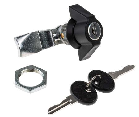 146-1798 RS PRO Black Cabinet Lock, 28.5mm Panel-to-Tongue, 22.2 x 20.2mm Cutout, Key Unlock