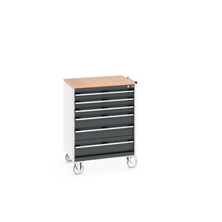 40402159-19V Bott, 6 Drawer Sheet Steel Floor Standing Cabinet, 800 X 650 X 1090mm