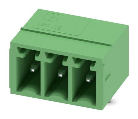 1844223 Phoenix Contact, 3.5mm Pitch, MC 1.5/3-G-3.5, 3 Way, , Pluggable Terminal Block, Header, Through Hole, Solder
