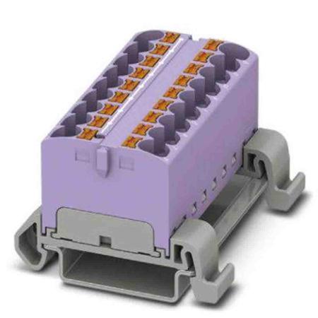 3273718 Phoenix Contact Distribution Block, 18 Way, 0.2 → 6mm², 32A, 800 V, Violet