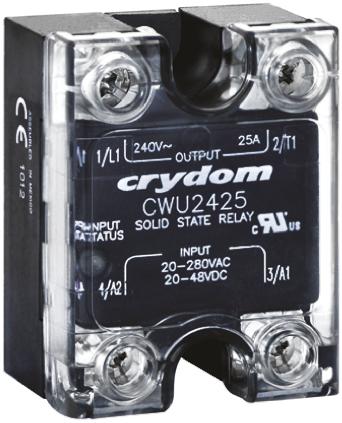 CWU4825P Sensata Crydom CW48 Series Solid State Relay, 25 A Load, Panel Mount, 660 V ac Load, 48 V dc, 280 V ac Control