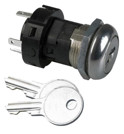 H100AA2F205NQ C & K Key Switch, SPST, 12 A@ 125 V ac, 6 A@ 250 V ac 3-Way Flat-Key