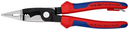 13 82 200 T Knipex Combination Pliers, 200 mm Overall, Straight Tip