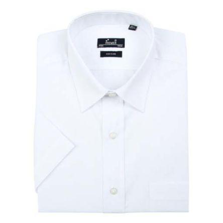 137-0580 RS Pro White Men's Cotton, Polyester Short Sleeved Shirt, UK- 16, EUR- 41
