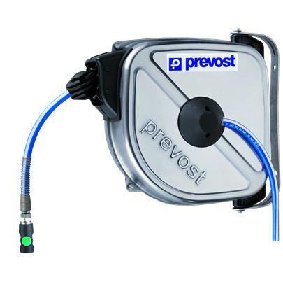DRFI-1012ESHE PREVOST Wall Mounted 12m Air Hose Reel, 10mm Inner Diameter, 14mm Outer Diameter, 800L/min Flow Rate
