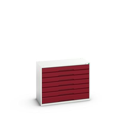 16925215-24 Bott 7 Cabinet, Steel, 800mm x 1050mm x 550mm, Light Grey, Red