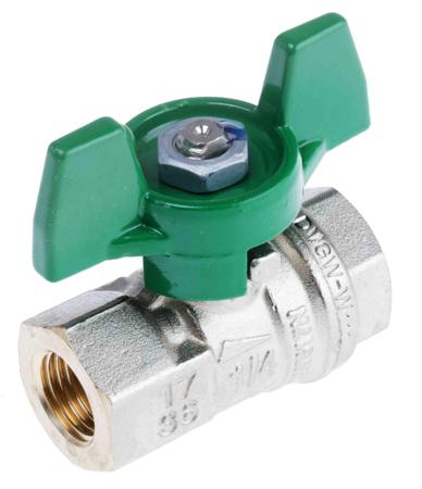 141-7721 RS PRO Brass Full Bore, 2 Way, Ball Valve, Threaded, BSPP 1/4in