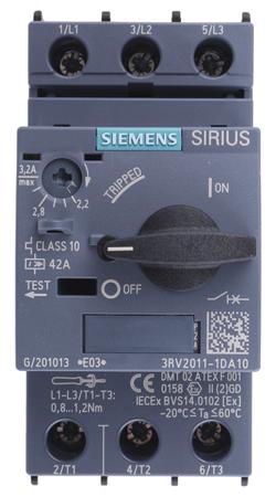 3RV2011-1DA10 Siemens 2.2 → 3.2 A SIRIUS 3RV Motor Protection Circuit Breaker