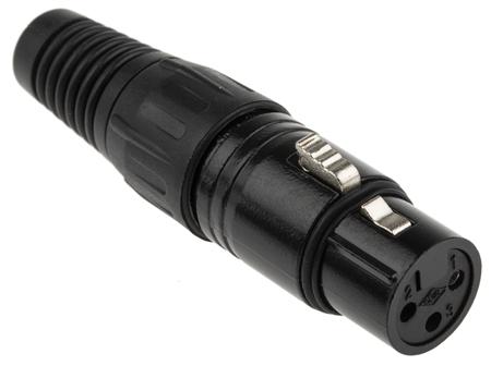 455-126 RS Pro 3 Way Cable Mount XLR Connector, Female, Silver Plated Contacts, 250 V ac