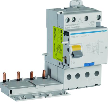 BDF825 Hager BDF RCCB, 25A, 4 Pole, 30mA, Type F