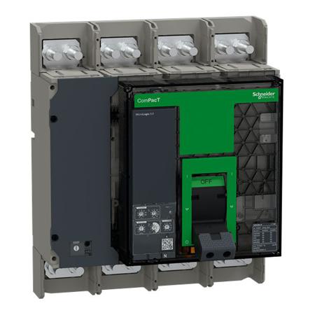C160H450FM Schneider Electric, ComPacT MCCB 4P 1.6kA, Breaking Capacity 42 kA, Fixed Mount