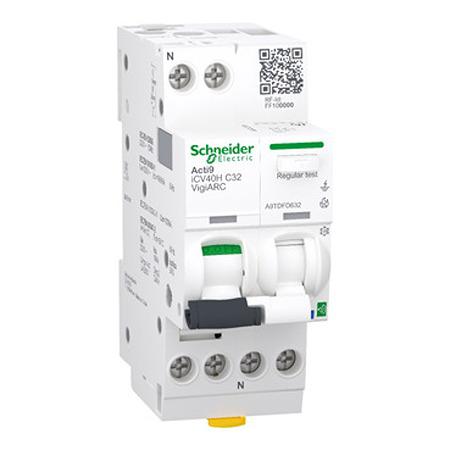 A9TDFD632 Schneider Electric RCBO, 32A Current Rating, 1P+N Poles, 30mA Trip Sensitivity, Type C, Acti9 Range