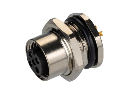 T4131012041-000 TE Connectivity , M12 Series, 4 Pole Panel Mount Circular Connector Plug, Female Contacts, IP67