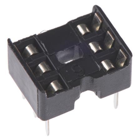 A 06-LC-TT ASSMANN WSW 2.54mm Pitch Vertical 6 Way, Through Hole Stamped Pin Open Frame IC Dip Socket, 1A
