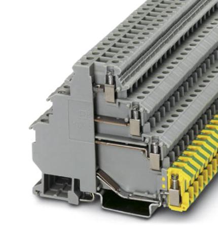 2718206 Phoenix Contact  VIOK 1.5-3D/PE Series Grey, 1.5mm², Quadruple-Level, Screw Termination
