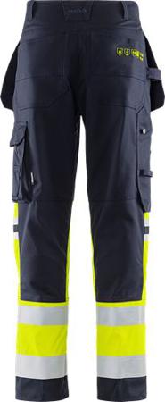 129519-171-303 Fristads 2163 ATHF Men's Trousers Navy, Yellow 98 cm Waist 78cm Leg