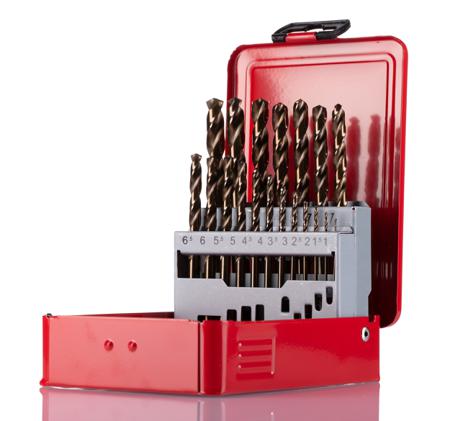 216-678 RS Pro HSS-E Cobalt 1mm to 10mm, 19 piece Jobber Drill Set