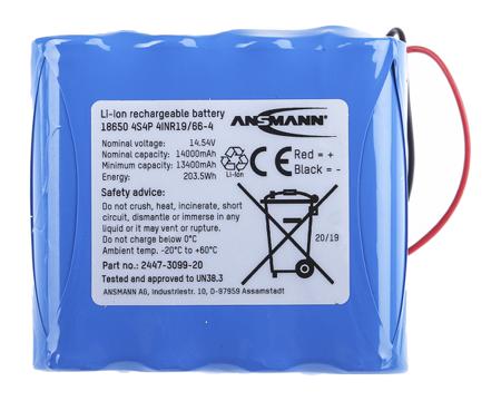 2447-3099-20-520 Ansmann , 14.8V Lithium-Ion Rechargeable Battery Pack, 13800mAh