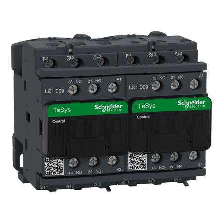 LC2D09M7 TeSys D LC2D Reversing Contactor, 3 Pole, 9 A, 1 NO + 1 NC