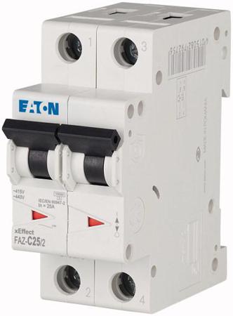 278762 FAZ-C25/2 Eaton xEffect MCB, 2P, 25A Curve C, 240 → 415V AC, 60V DC, 10 kA Breaking Capacity