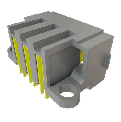 MPT-03-01-01-T-RA-SD Samtec MPT Series Right Angle Through Hole PCB Header, 3 Contact(s), 5mm Pitch, 1 Row(s), Shrouded