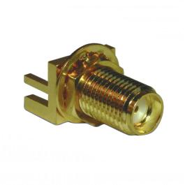 132289 Amphenol RF, Jack Edge Mount SMA Connector, 50Ω, Solder Termination, Straight Body