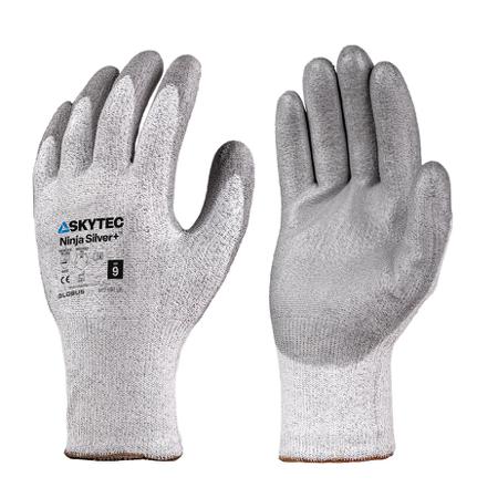 SKY290 Skytec Ninja Silver+ Grey Glass Fibre, HPPE, Nylon Cut Resistant, Dry Environment, Good Dexterity, Oil Resistant Work
