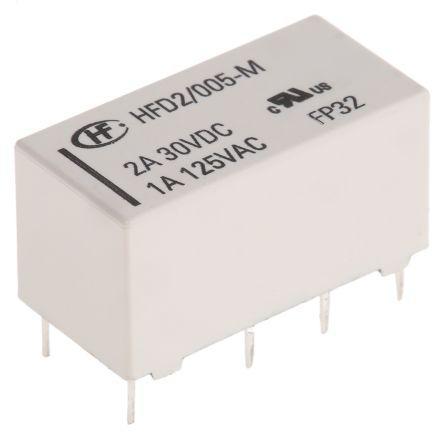 800-4502 RS Pro DPDT Non-Latching Relay PCB Mount, 5V Coil, 3 A Subminiature DIP Relay