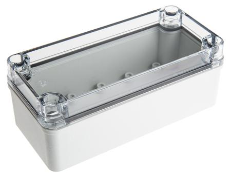 PC-D-65-T-ENCLOSURE Fibox Piccolo Series Grey Polycarbonate Enclosure, IP66, IP67, Transparent Lid, 170 x 80 x 65mm