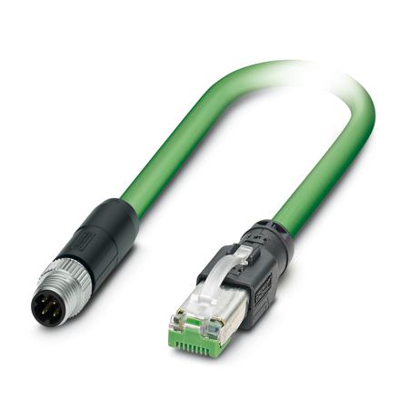 1423712 Phoenix Contact, 2m Cat5, Green M8 to Male RJ45 Male, STP Shielded, Terminated Polyurethane Sheath