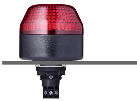 802522405 AUER Signal ICL Series Red Strobe Beacon, 24 V ac/dc, Panel Mount, LED Bulb, IP65