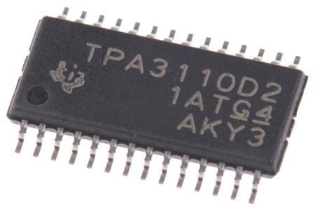 TPA3110D2PWP Texas Instruments, 2-ChannelAudio15W, 28-Pin HTSSOP