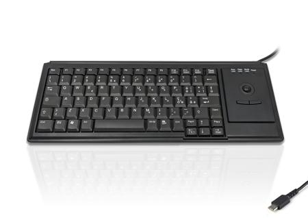 KYB500-K82D-IT-C Ceratech  Wired USB Trackball Keyboard, QWERTY (Italy), Black