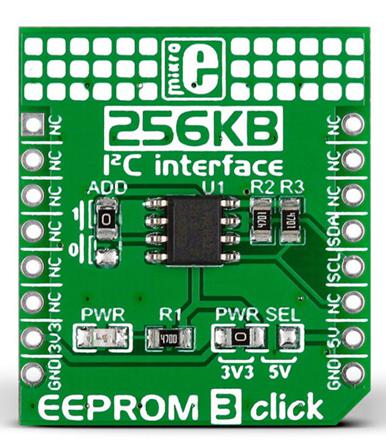 MIKROE-1989 MikroElektronika , EEPROM3 click EEPROM Development Board for AT24CM02 for MikroBUS