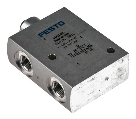 VMEF-ST-M32-M-G18 Festo Plunger 3/2 Pneumatic Manual Control Valve VMEF Series, G 1/8, 1/8in, 8031295