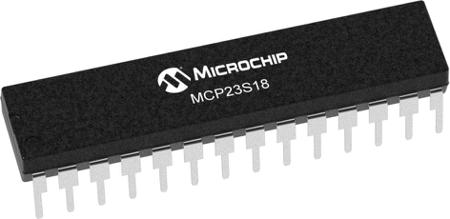 MCP23S18-E/SP Microchip I/O Expander SPI 28-Pin SPDIP,