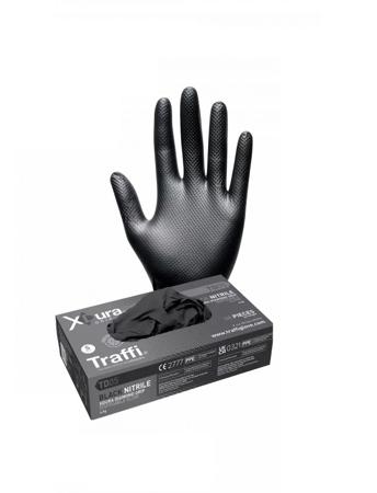 A-TD05-BK-XXL Traffi TD05 Black Powder-Free Nitrile Disposable Gloves, Size XXL, 50Pair per Pack