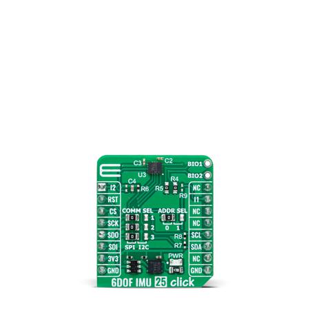 MIKROE-6421 MikroElektronika 6DOF IMU 25 Click Motion Sensor Development Board for ST1VAFE6AX mikroBUS