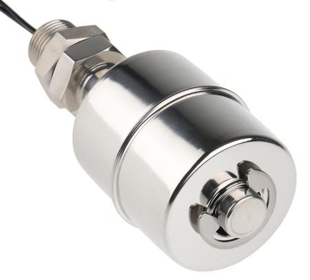 SSF26X100 Sensata Cynergy3 SSF26 Series Vertical Stainless Steel 316L Float Switch, Float, 1m Cable, SPNO, 300V ac Max, 300V dc