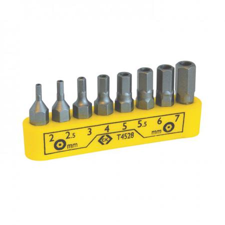 T4528 CK Hexagonal Tamper Proof Bit Set 8 Pieces, Hexagon