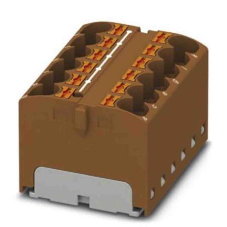 3273822 Phoenix Contact Distribution Block, 12 Way, 0.2 → 6mm², 32A, 450 V, Brown