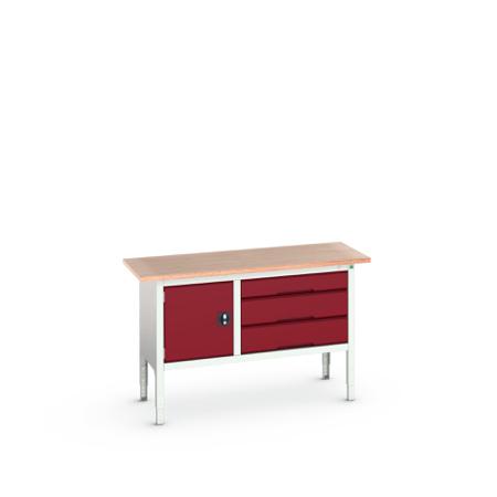 16923014-24 Bott Steel Workbench, 75kg Max Load, Adjustable Height, 930mm x 600mm x 1500mm
