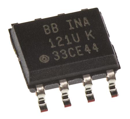 INA121U  Texas Instruments, Instrumentation Amplifier, 500μV Offset 600kHz, 8-Pin SOIC